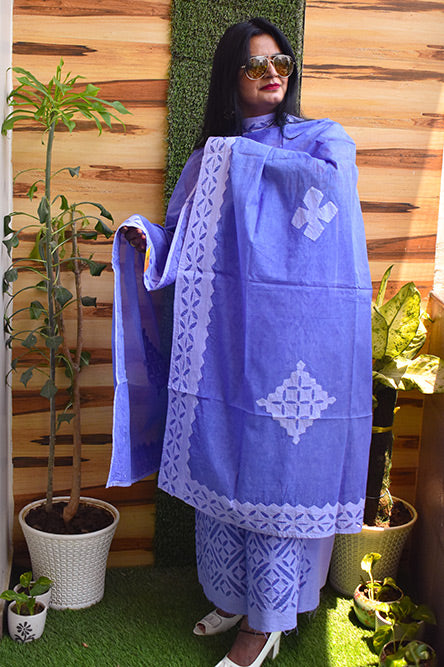 Blue Applique Suit