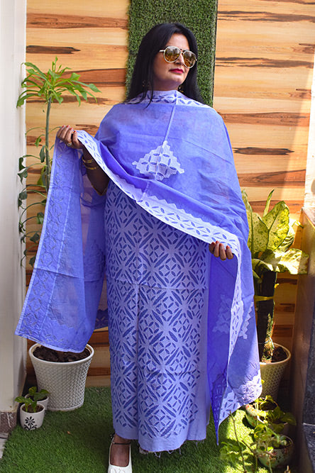 Blue Applique Suit
