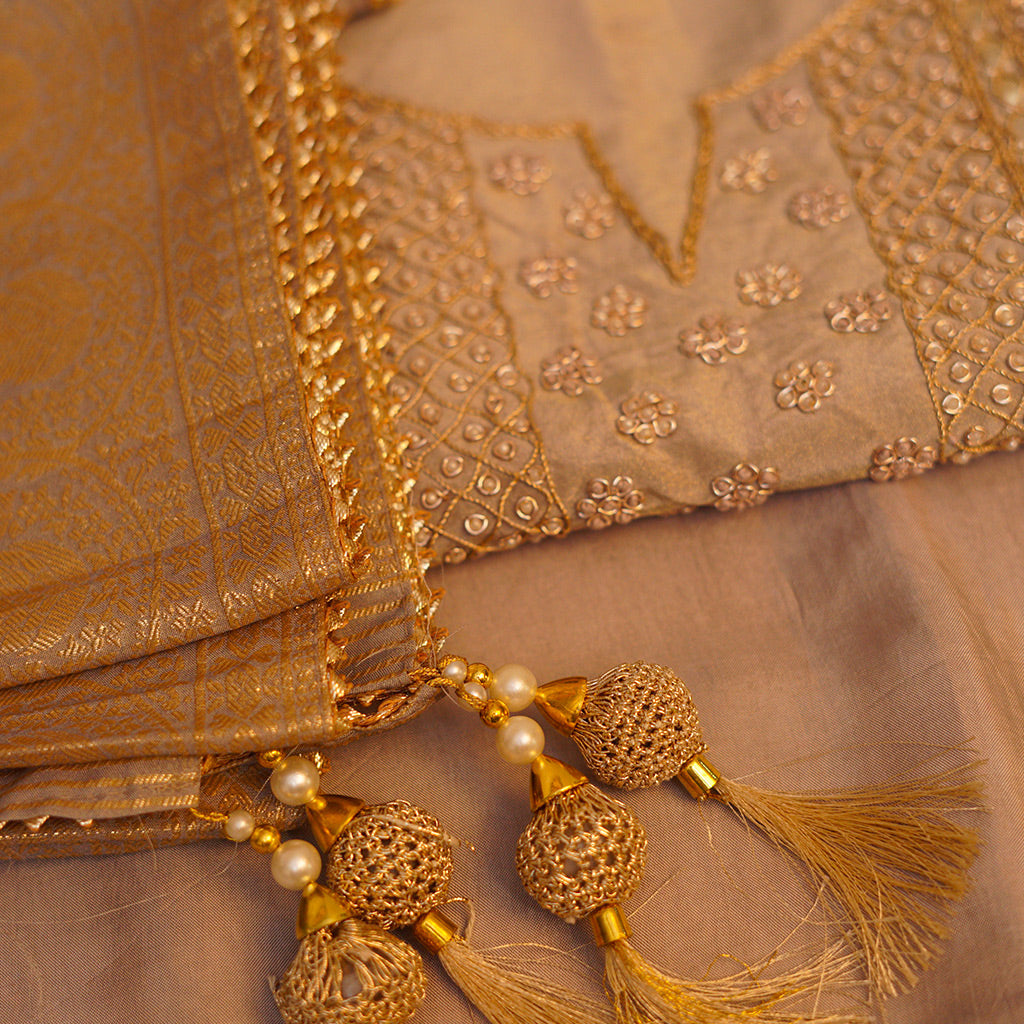 Golden Black Tissue Suit