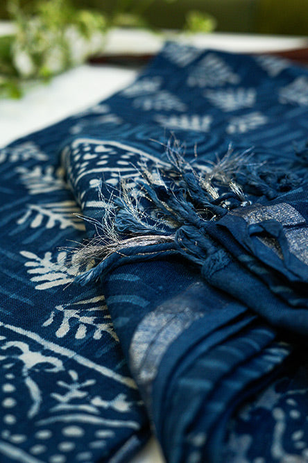 Indigo 3 pc Linen Suit Set