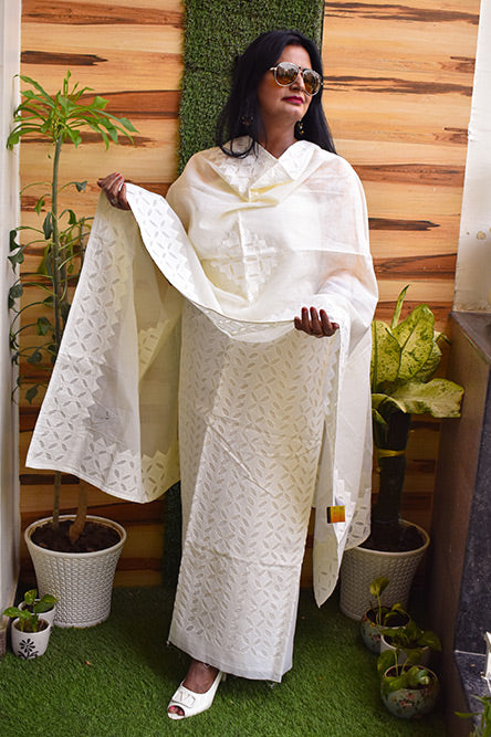 Off White Applique Suit