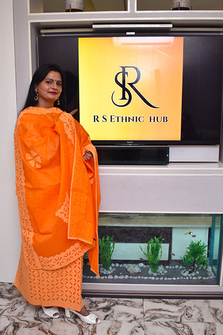 Orange Applique Suit
