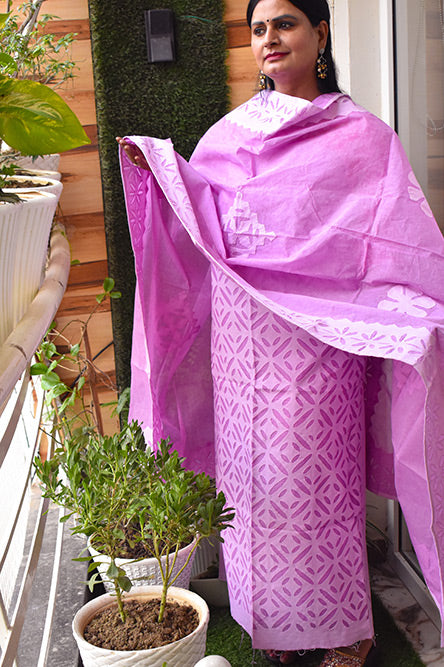Lavendar Purple Applique Suit