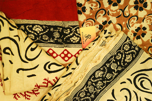 Cotton Suit in Beige Colour