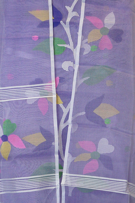 JAMDANI Lavender jamdani suit pure