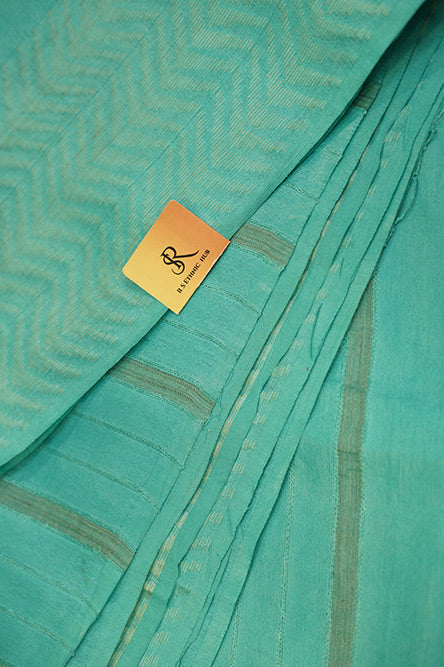 sky blue cotton handloom with thread weaving