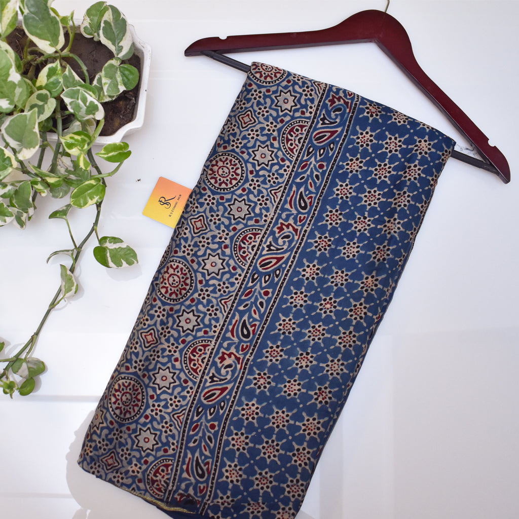 Blue Modal Saree Lakripatta