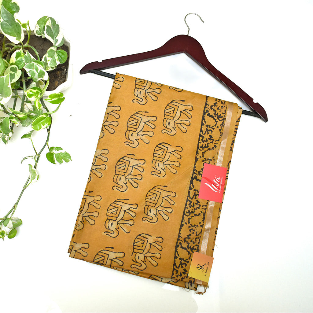 ITALIAN SILK BAGRU PRINT Saree